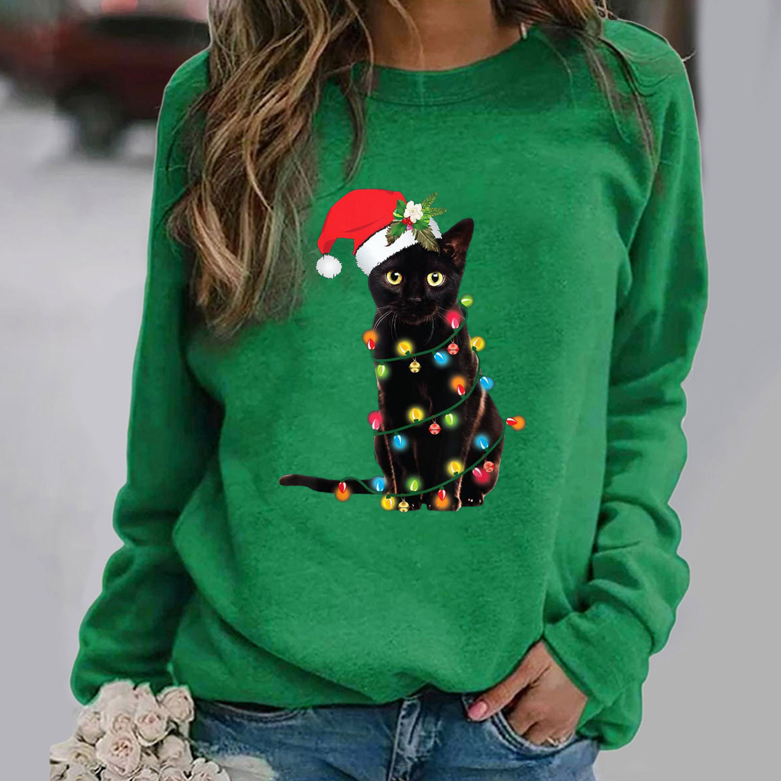 Richkeda Store   Women's  Sweaters Print Letter O Neck Long Sleeve Casual South Korea Clothing Moletom Feminino