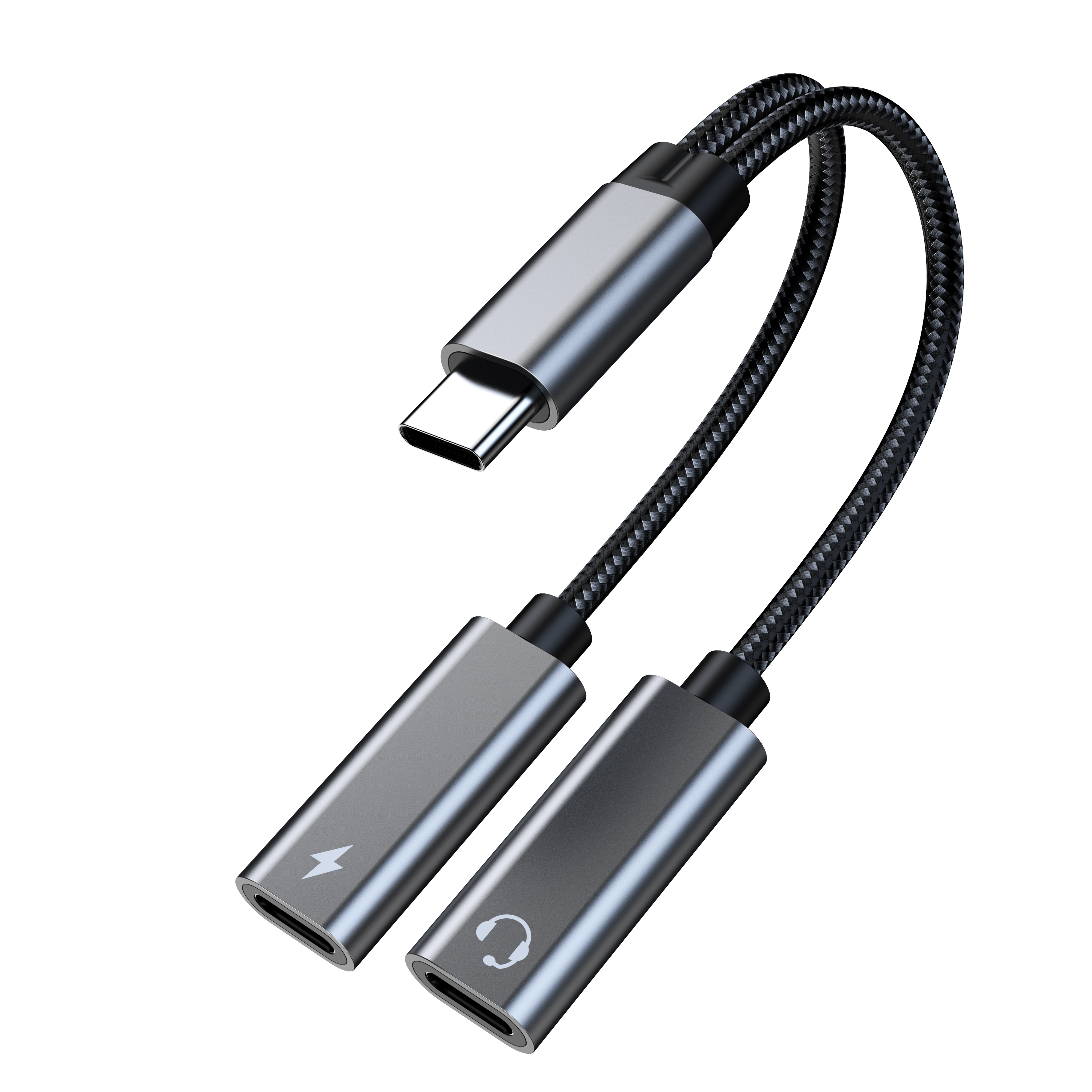 Two-in-one game mobile phone digital decoding adapter type c to 3.5mm headset charging converter audio cable live sound card