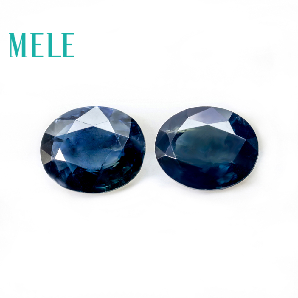 Natural Blue Sapphire loose gemstone for jewelry making，3*4-5*6mm oval 0.3-0.8ct 2p fine jewelry DIYstones with High 