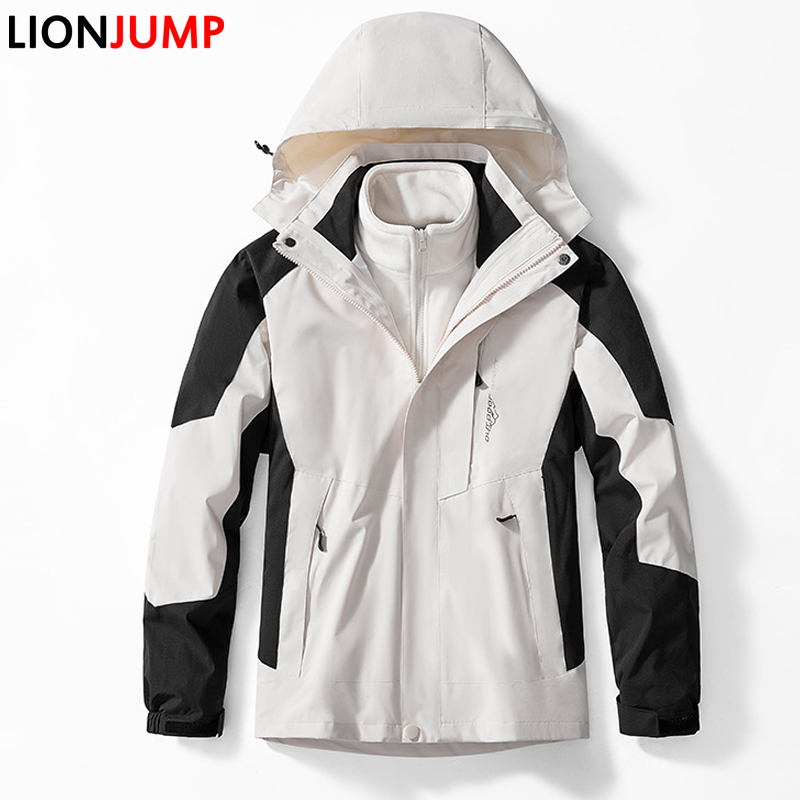 Outdoor Waterproof Suits Men's Women's Two-pieces Sets 3 in 1 Thick Warm Coats Camping Windbreaker Winter Coat Hiking Windproof