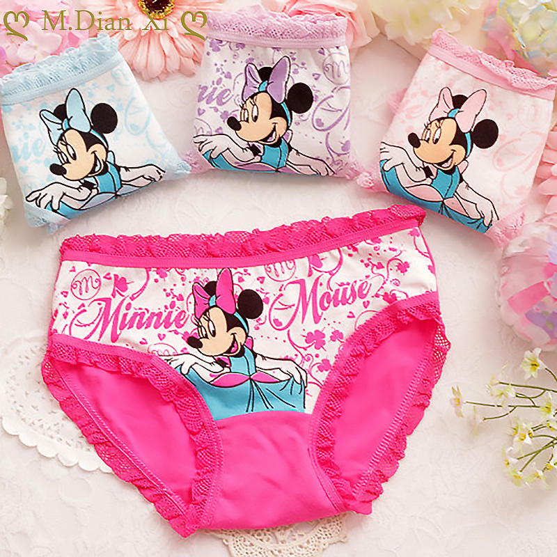 4 Pieces/Lot 2-12Y Children Underwear High  Cotton Girls Panties Cute Cat Pattern Kids Boxer Briefs Child Soft girl Pants