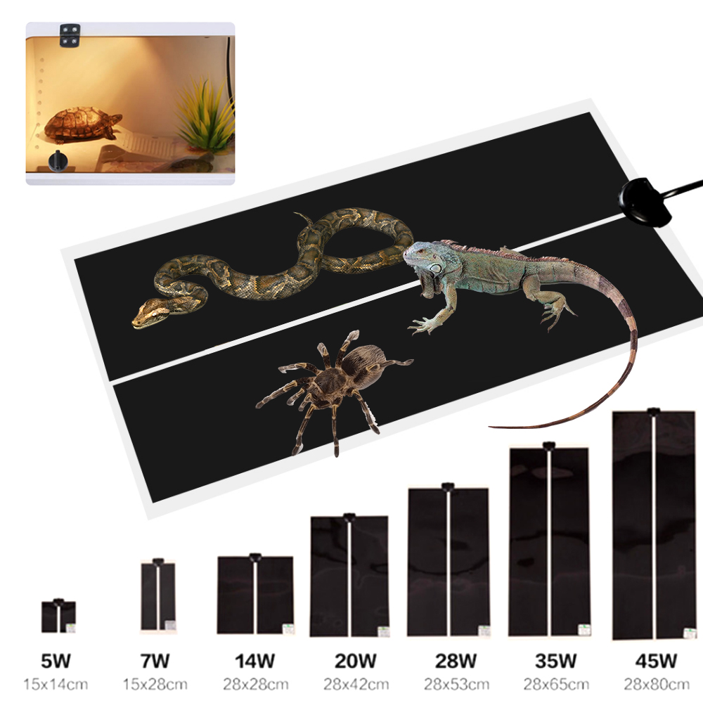 5W/7W/14W/20W Pet Heating Pad Reptile Electric Blanket Warm Adjustable Temperature Controller Incubator Mat Tools EU Plug